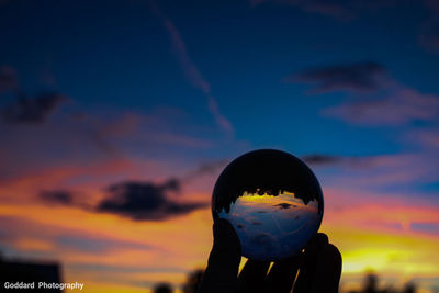 Portrait of silhouette person against sky during sunset