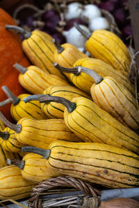 Close-up of yellow fruits for sale at market stall