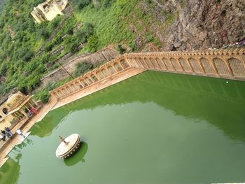 High angle view of bridge over lake