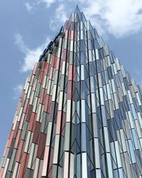 Low angle view of modern building against sky