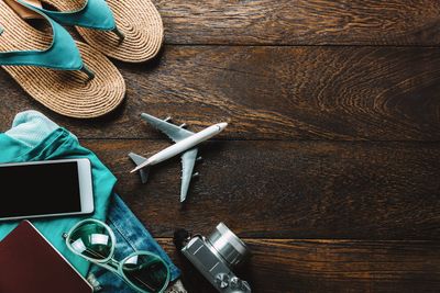 Directly above shot of objects on table