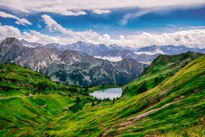 Scenic view of mountains against sky