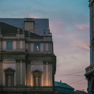 Low angle view of sculpture against sky