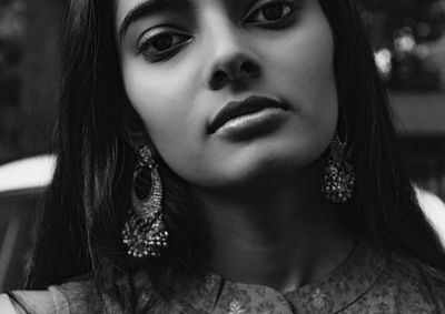 Close-up portrait of indian woman