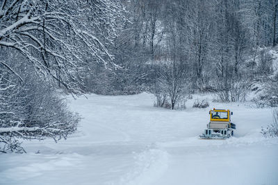 Scenic view of snow covered field