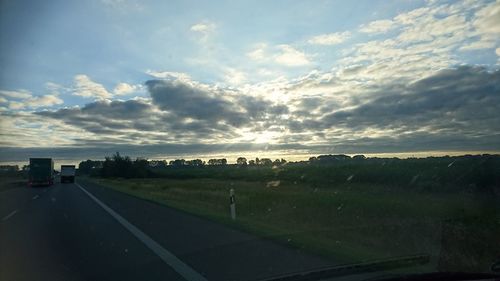 Road against sky during sunset