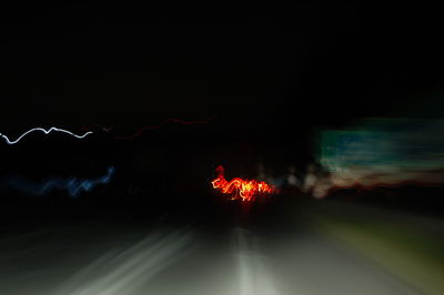 Blurred motion of blurred lights at night
