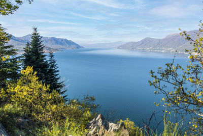 Aerial view of the lake maggiore