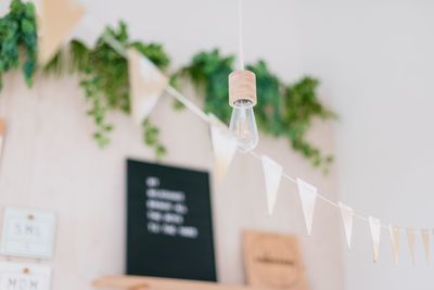 Close-up of text on wall