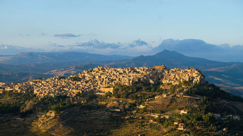 Scenic view of mountains against sky