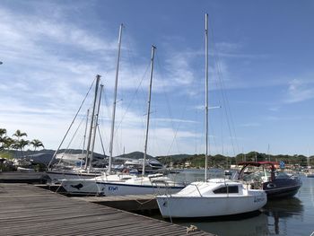 Boats in harbor