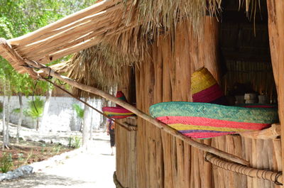 View of wooden built structure