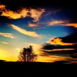 Silhouette of landscape at sunset