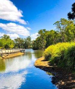 Scenic view of river against sky