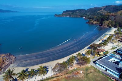 Aerial view of ilhabela beach, brazil