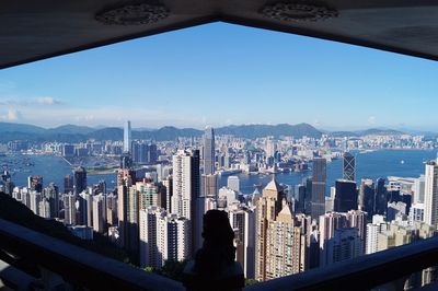 Modern cityscape seen from observation point