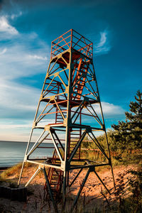 Low angle view of tower against sky