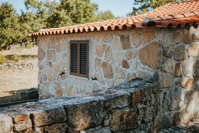 Stone wall of old building