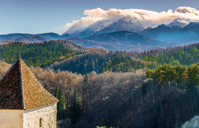 Scenic view of mountains against sky