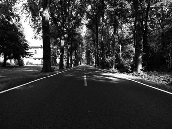Road amidst trees against sky