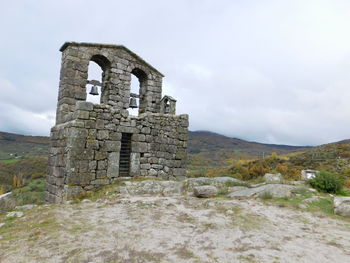 Old ruin building against cloudy sky