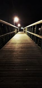 Illuminated railing at night