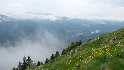 Scenic view of mountains against sky