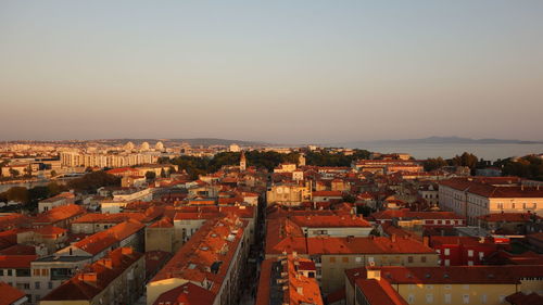 High angle shot of cityscape