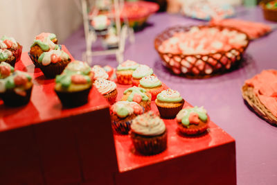 Close-up of cake on table