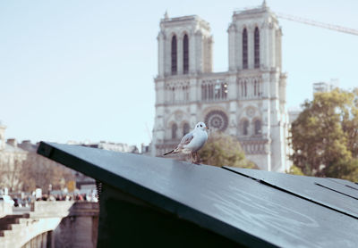 Low angle view of building against clear sky