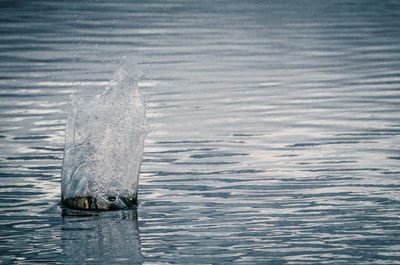 Splashes of water in river