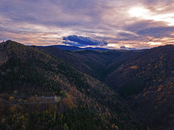Scenic view of landscape against sky during sunset