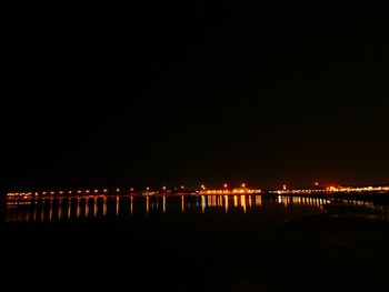 View of calm sea at night