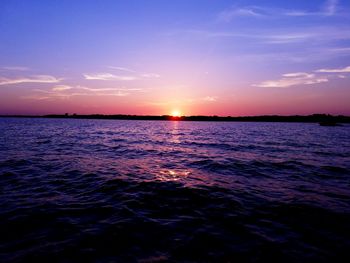 Scenic view of sunset over river