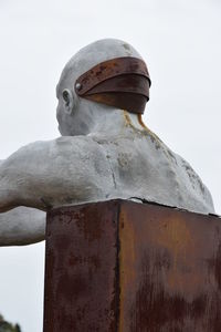 Low angle view of statue against clear sky