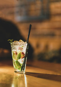 Close-up of drink on table