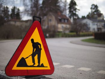 Close-up of road sign