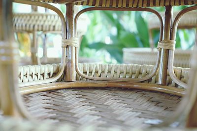 Close-up of empty seats in window