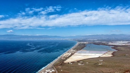 High angle view of sea against sky