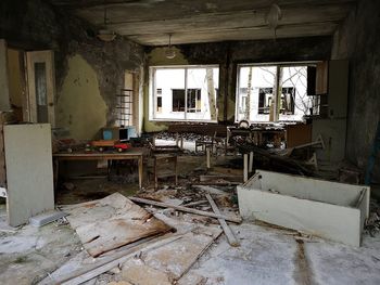 Interior of abandoned building