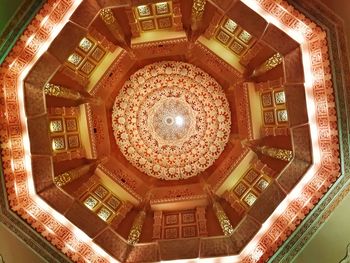 Low angle view of ornate ceiling in building