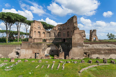 Old ruins against cloudy sky