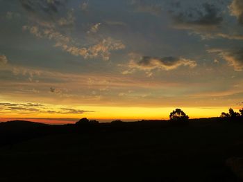 Scenic view of dramatic sky during sunset