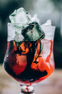 Close-up of ice cream in glass