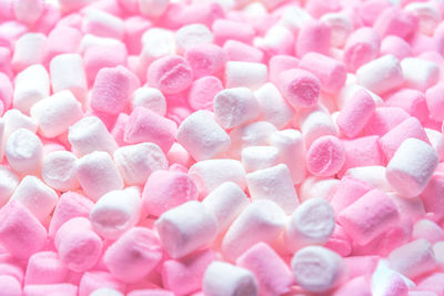 Beautiful background of white and pink marshmallows