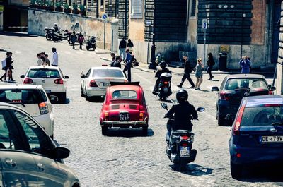 Cars parked on street