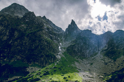 Panoramic view of mountains against sky