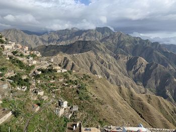 High angle view of landscape against sky