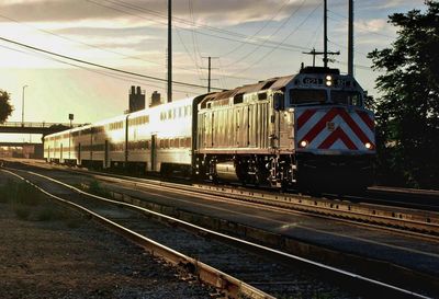 Train on railroad station platform