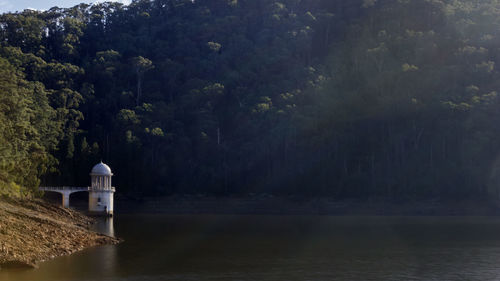 Scenic view of lake by trees